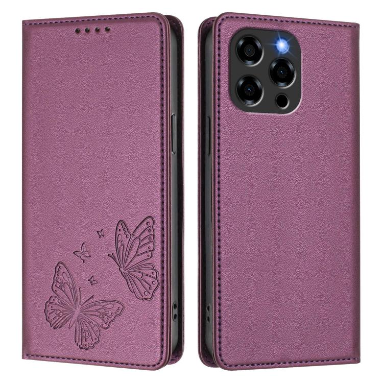 For Doogee Note 58 / Note 58 Pro Strong Magnetic Dual Butterfly RFID Vegan Leather Phone Case
