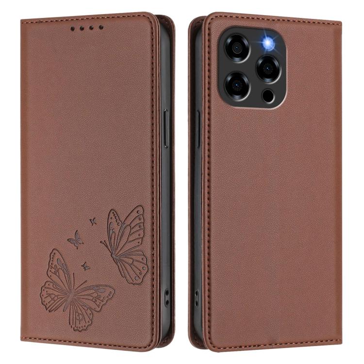 For Doogee Note 58 / Note 58 Pro Strong Magnetic Dual Butterfly RFID Vegan Leather Phone Case