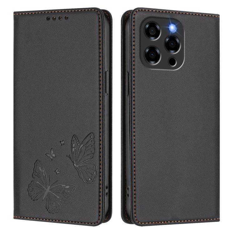 For Doogee Note 58 / Note 58 Pro Strong Magnetic Dual Butterfly RFID Vegan Leather Phone Case