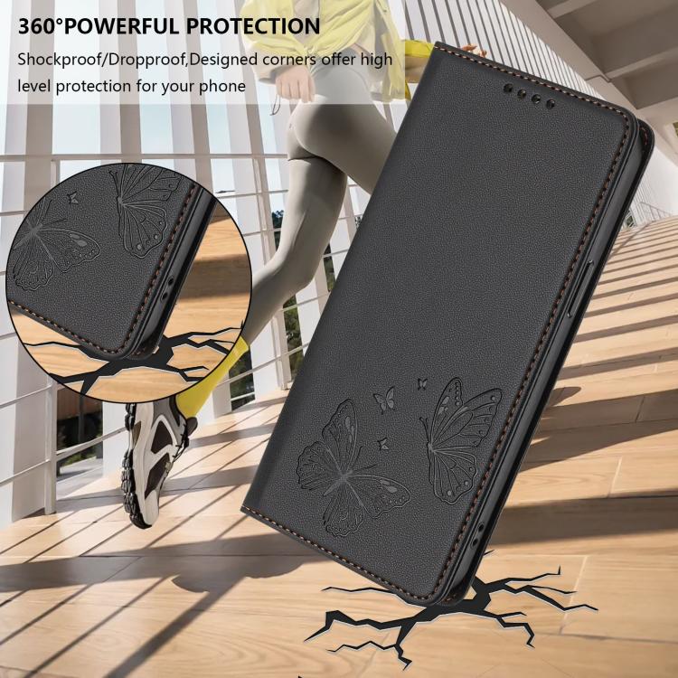 For Doogee Note 58 / Note 58 Pro Strong Magnetic Dual Butterfly RFID Vegan Leather Phone Case