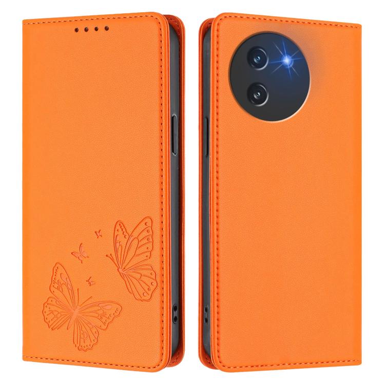 For Doogee Note 59 5G / Note 59 Pro Strong Magnetic Dual Butterfly RFID Vegan Leather Phone Case