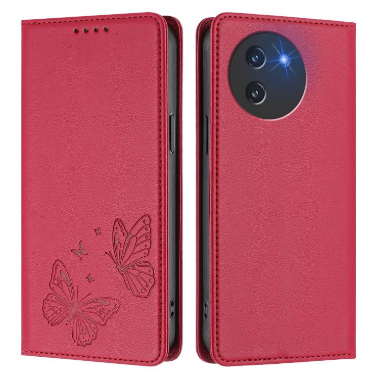 For Doogee Note 59 5G / Note 59 Pro Strong Magnetic Dual Butterfly RFID Vegan Leather Phone Case