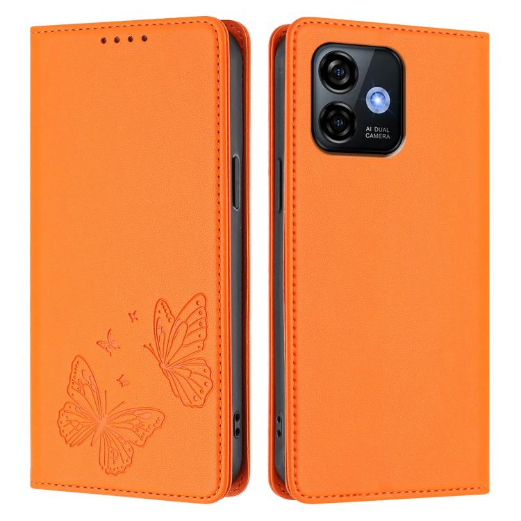 For Ulefone Note 16 Pro Strong Magnetic Dual Butterfly RFID Vegan Leather Phone Case