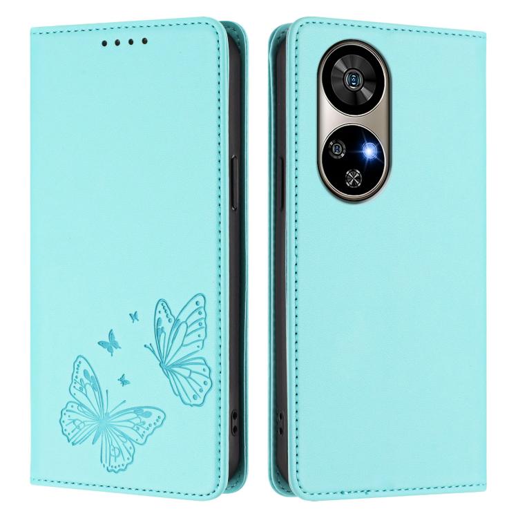 For Ulefone Note 17 Pro Strong Magnetic Dual Butterfly RFID Vegan Leather Phone Case