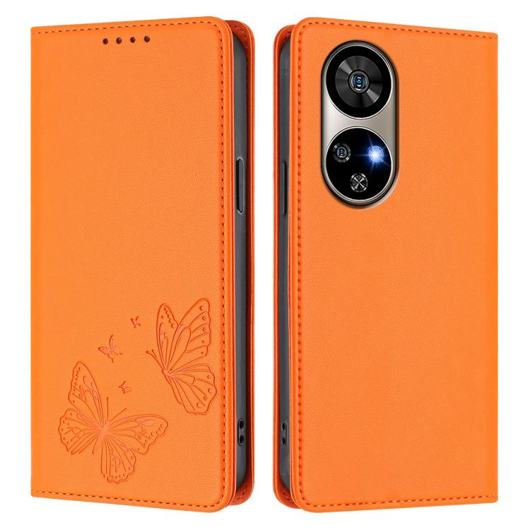 For Ulefone Note 17 Pro Strong Magnetic Dual Butterfly RFID Vegan Leather Phone Case