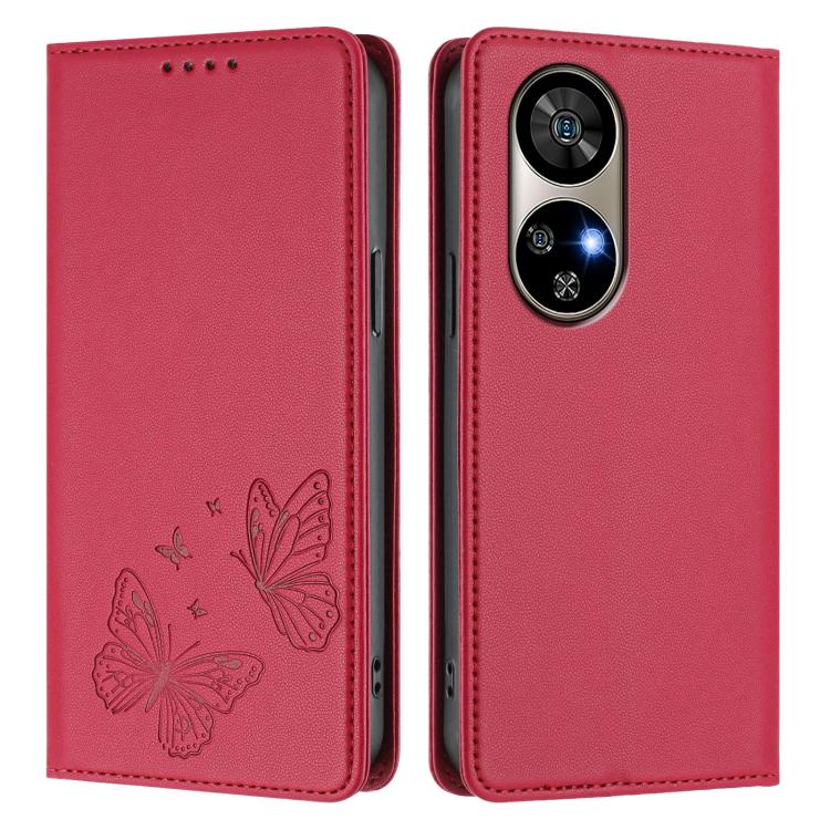 For Ulefone Note 17 Pro Strong Magnetic Dual Butterfly RFID Vegan Leather Phone Case