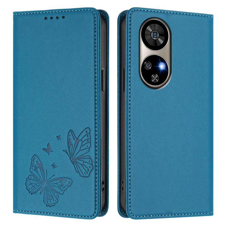 For Ulefone Note 17 Pro Strong Magnetic Dual Butterfly RFID Vegan Leather Phone Case