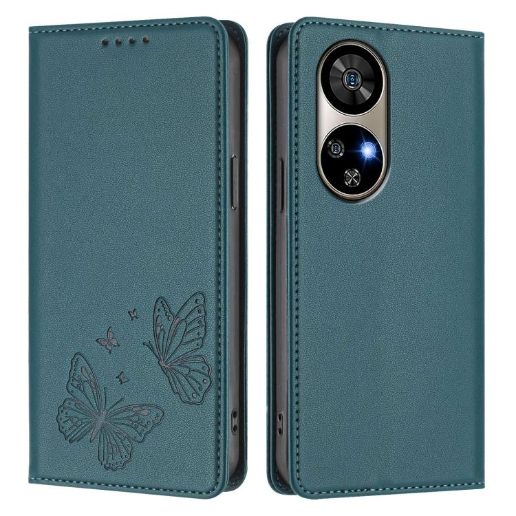 For Ulefone Note 17 Pro Strong Magnetic Dual Butterfly RFID Vegan Leather Phone Case