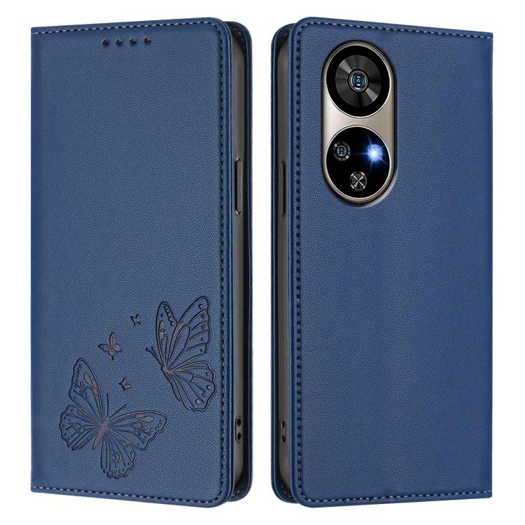 For Ulefone Note 17 Pro Strong Magnetic Dual Butterfly RFID Vegan Leather Phone Case
