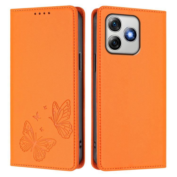 For Ulefone Note 18 Pro / Note 18 Ultra 5G Strong Magnetic Dual Butterfly RFID Vegan Leather Phone Case