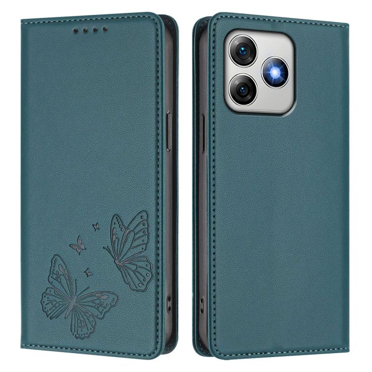 For Ulefone Note 18 Pro / Note 18 Ultra 5G Strong Magnetic Dual Butterfly RFID Vegan Leather Phone Case