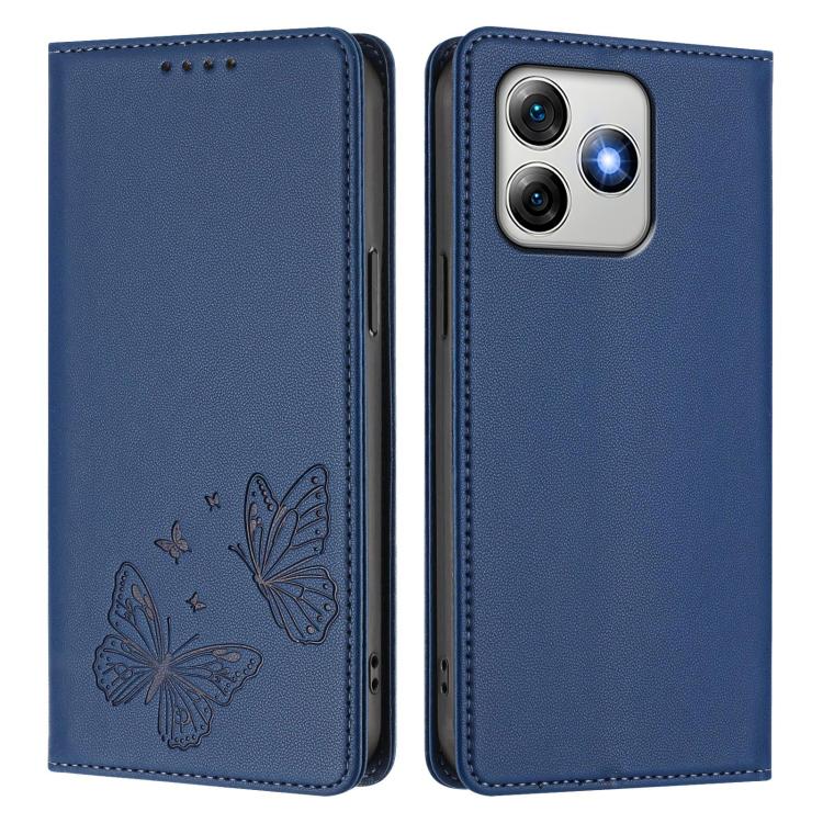 For Ulefone Note 18 Pro / Note 18 Ultra 5G Strong Magnetic Dual Butterfly RFID Vegan Leather Phone Case