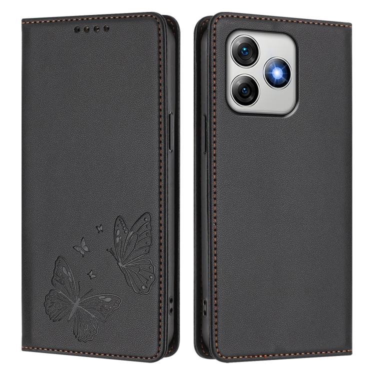 For Ulefone Note 18 Pro / Note 18 Ultra 5G Strong Magnetic Dual Butterfly RFID Vegan Leather Phone Case