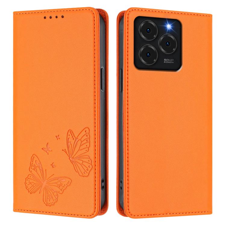For Ulefone Note 20 Pro Strong Magnetic Dual Butterfly RFID Vegan Leather Phone Case