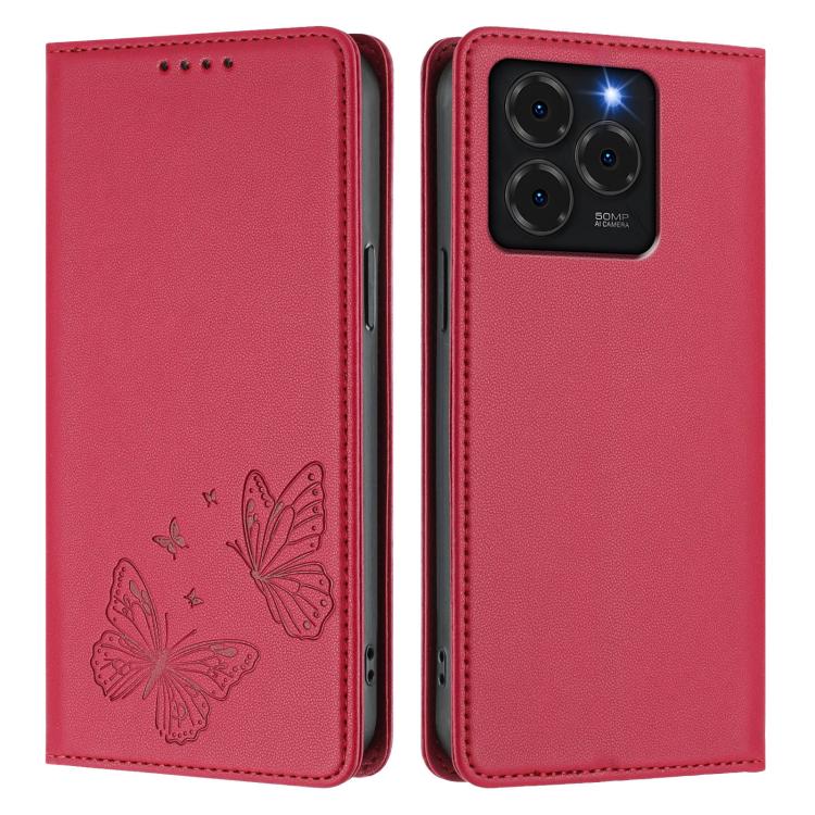 For Ulefone Note 20 Pro Strong Magnetic Dual Butterfly RFID Vegan Leather Phone Case