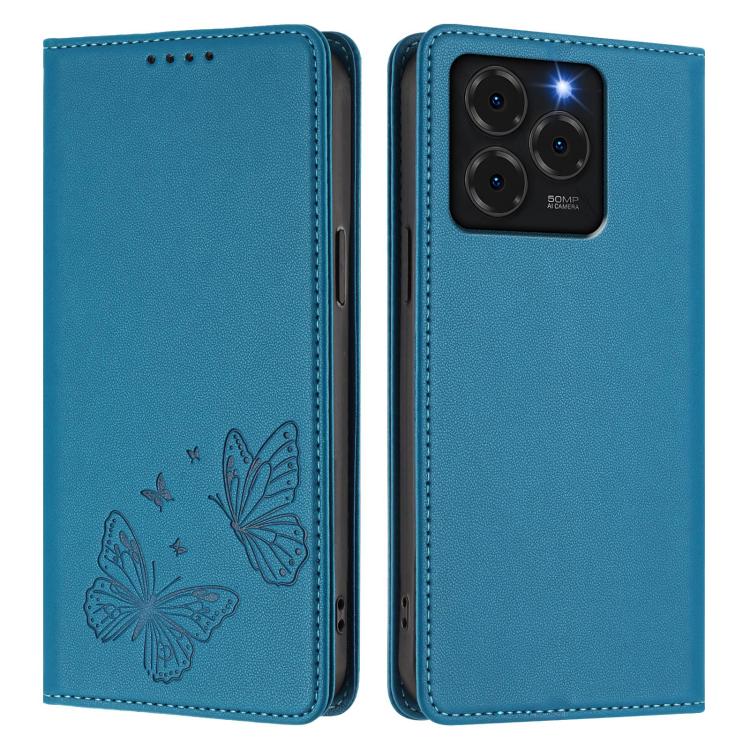 For Ulefone Note 20 Pro Strong Magnetic Dual Butterfly RFID Vegan Leather Phone Case