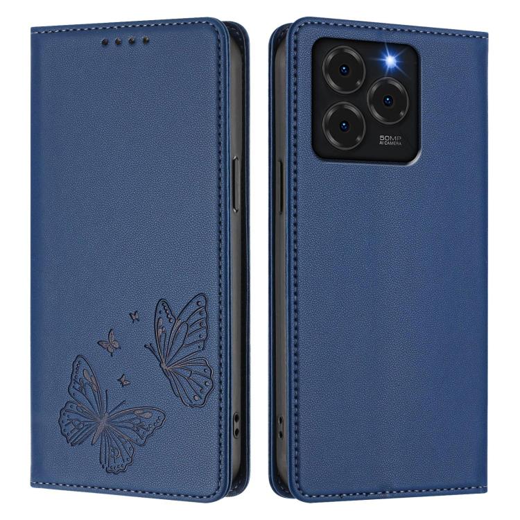 For Ulefone Note 20 Pro Strong Magnetic Dual Butterfly RFID Vegan Leather Phone Case