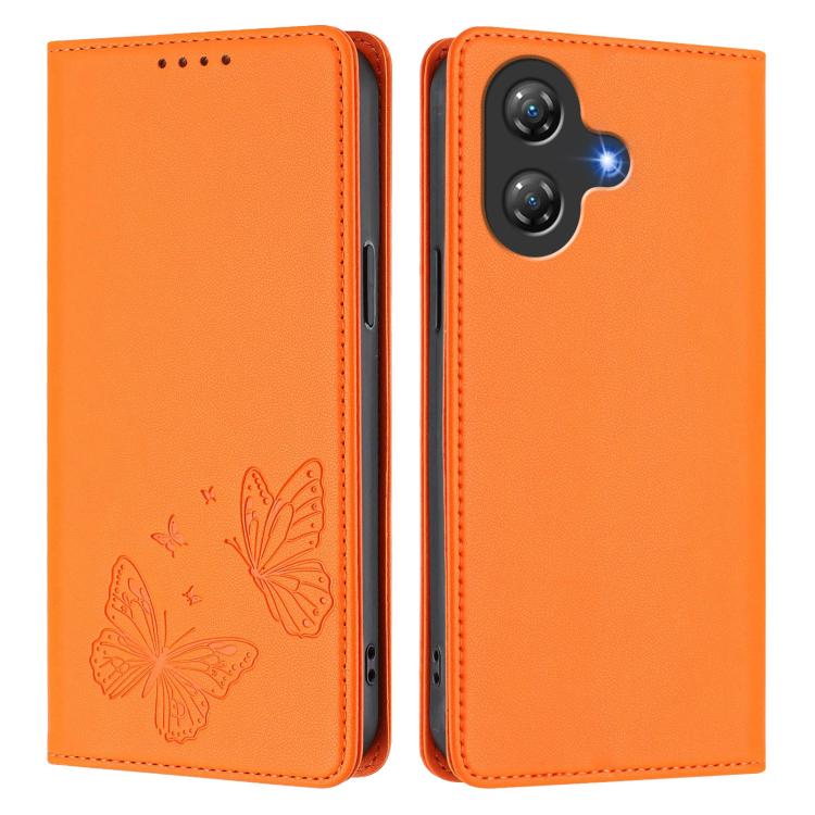 For Ulefone Note 21 Strong Magnetic Dual Butterfly RFID Vegan Leather Phone Case