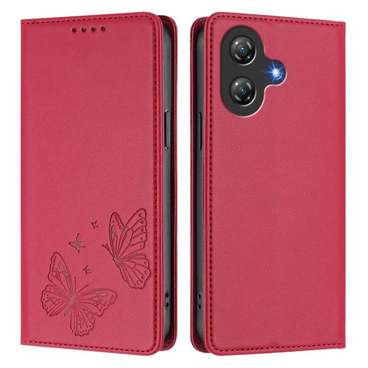 For Ulefone Note 21 Strong Magnetic Dual Butterfly RFID Vegan Leather Phone Case