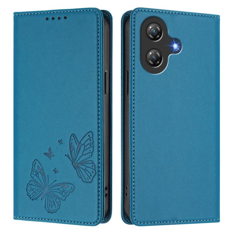 For Ulefone Note 21 Strong Magnetic Dual Butterfly RFID Vegan Leather Phone Case