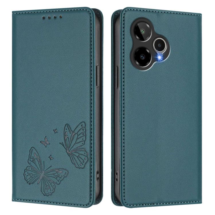For Cricket Icon 7 5G / Icon Plus 2026 Strong Magnetic Dual Butterfly RFID Vegan Leather Phone Case