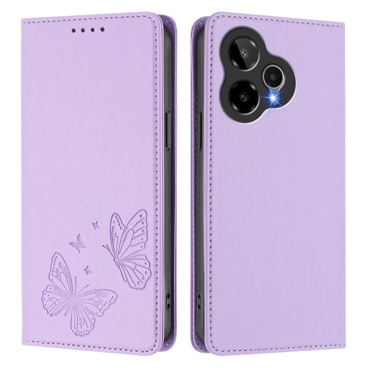 For Cricket Icon Pro 2026 Strong Magnetic Dual Butterfly RFID Vegan Leather Phone Case
