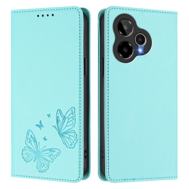 For Cricket Icon Pro 2026 Strong Magnetic Dual Butterfly RFID Vegan Leather Phone Case