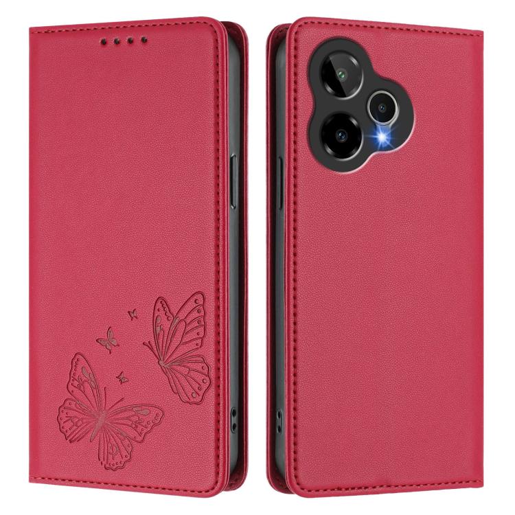 For Cricket Icon Pro 2026 Strong Magnetic Dual Butterfly RFID Vegan Leather Phone Case