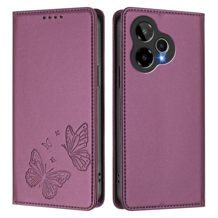 For Cricket Icon Pro 2026 Strong Magnetic Dual Butterfly RFID Vegan Leather Phone Case