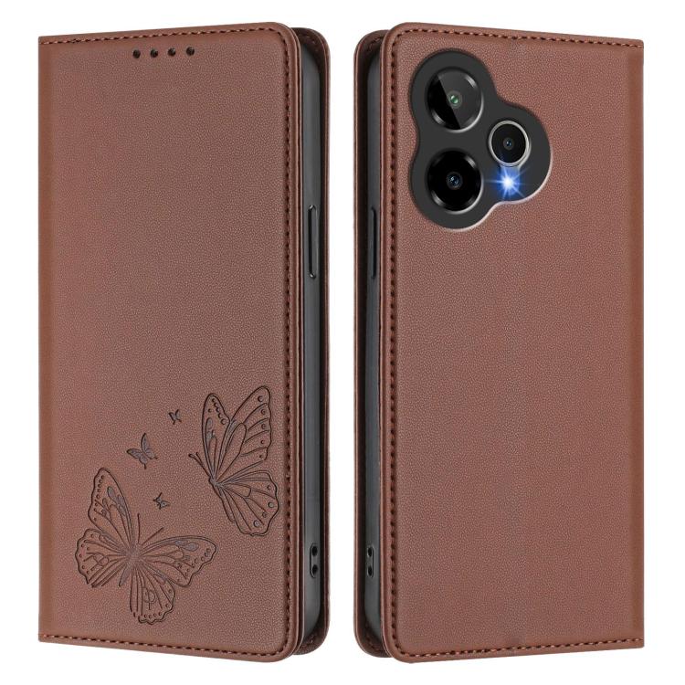 For Cricket Icon Pro 2026 Strong Magnetic Dual Butterfly RFID Vegan Leather Phone Case