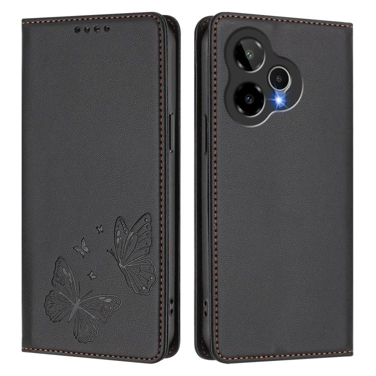For Cricket Icon Pro 2026 Strong Magnetic Dual Butterfly RFID Vegan Leather Phone Case