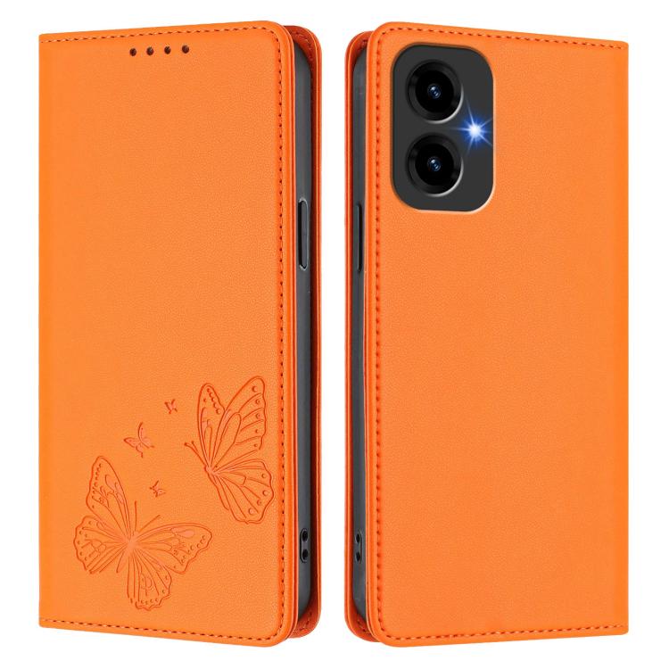 For Cricket Icon 2026 / AT&T Propel 3 5G Strong Magnetic Dual Butterfly RFID Vegan Leather Phone Case