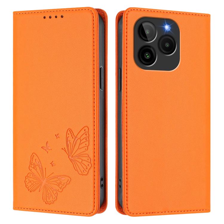 For BLU Bold K10 / BLU G54 Strong Magnetic Dual Butterfly RFID Vegan Leather Phone Case