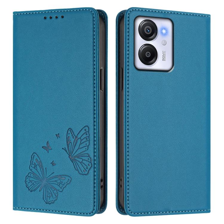 For Blackview Oscal Modern 8 / Color 8 Strong Magnetic Dual Butterfly RFID Vegan Leather Phone Case