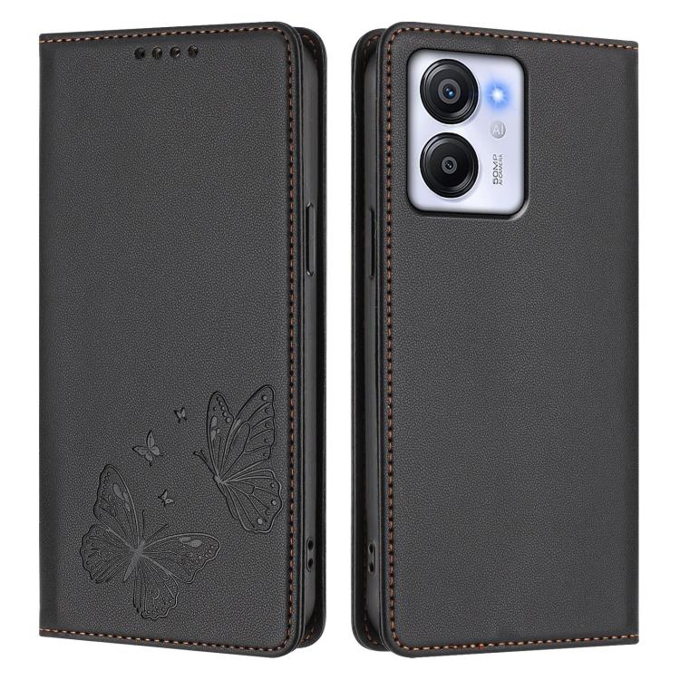 For Blackview Oscal Modern 8 / Color 8 Strong Magnetic Dual Butterfly RFID Vegan Leather Phone Case