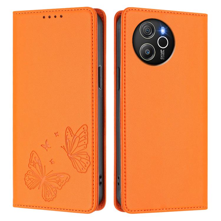 For Blackview Shark 8 / Oscal Tiger 12 Strong Magnetic Dual Butterfly RFID Vegan Leather Phone Case