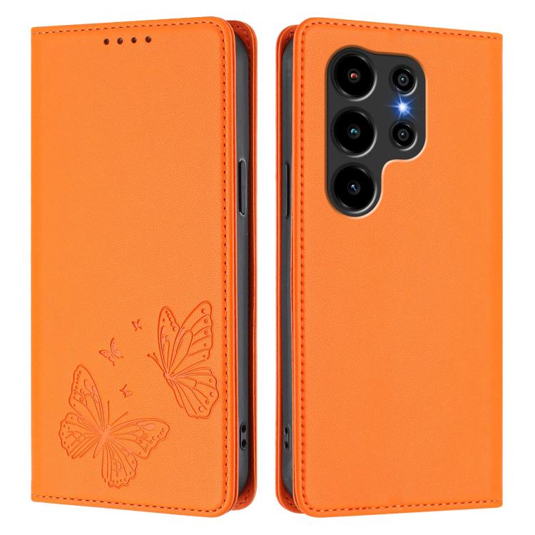For Blackview Wave 10 Strong Magnetic Dual Butterfly RFID Vegan Leather Phone Case