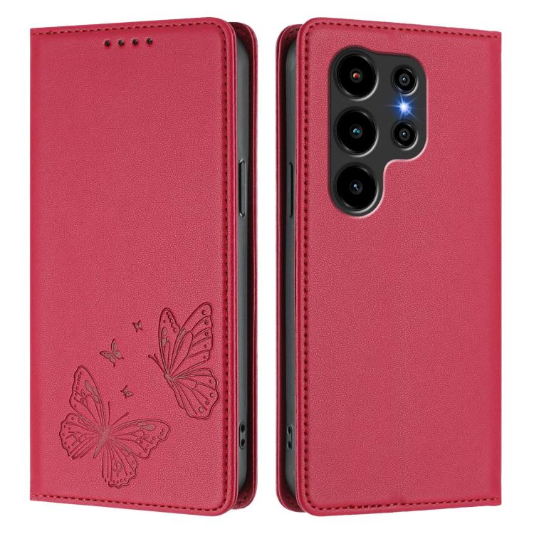 For Blackview Wave 10 Strong Magnetic Dual Butterfly RFID Vegan Leather Phone Case
