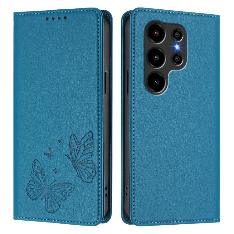 For Blackview Wave 10 Strong Magnetic Dual Butterfly RFID Vegan Leather Phone Case
