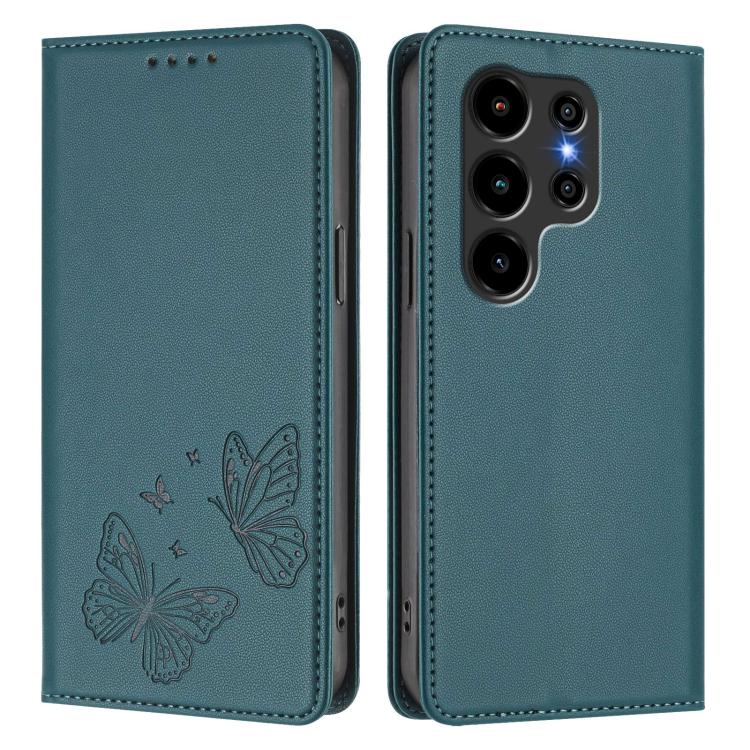 For Blackview Wave 10 Strong Magnetic Dual Butterfly RFID Vegan Leather Phone Case