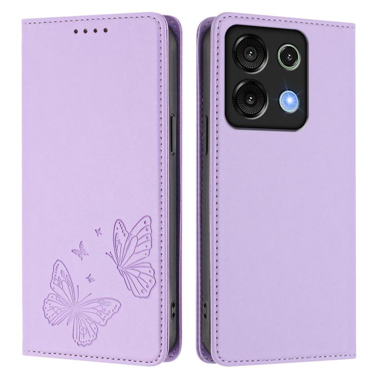 For UMIDIGI G9 5G Strong Magnetic Dual Butterfly RFID Vegan Leather Phone Case