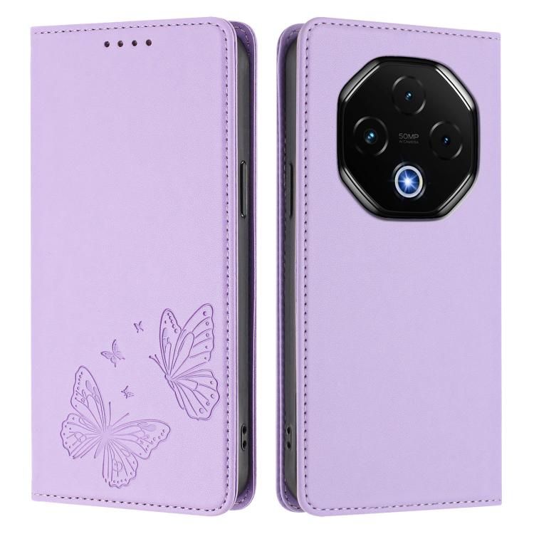 For UMIDIGI G100 Pro Strong Magnetic Dual Butterfly RFID Vegan Leather Phone Case