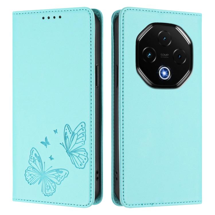For UMIDIGI G100 Pro Strong Magnetic Dual Butterfly RFID Vegan Leather Phone Case