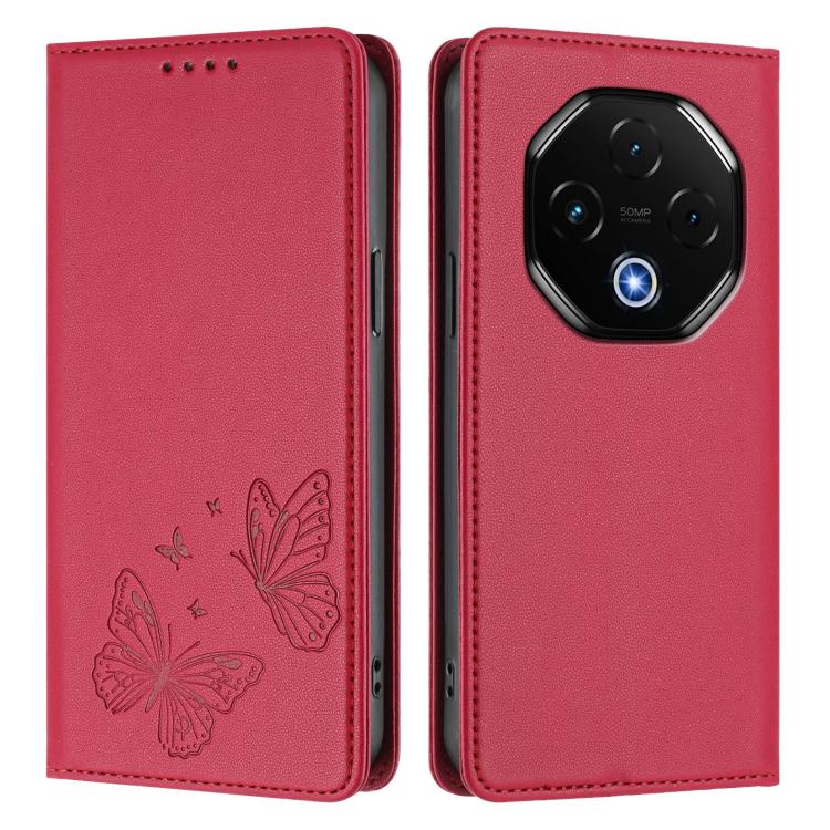 For UMIDIGI G100 Pro Strong Magnetic Dual Butterfly RFID Vegan Leather Phone Case