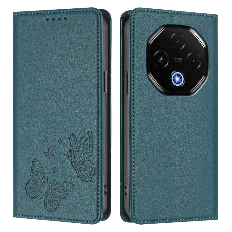 For UMIDIGI G100 Pro Strong Magnetic Dual Butterfly RFID Vegan Leather Phone Case