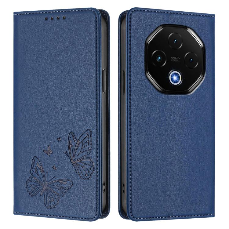 For UMIDIGI G100 Pro Strong Magnetic Dual Butterfly RFID Vegan Leather Phone Case