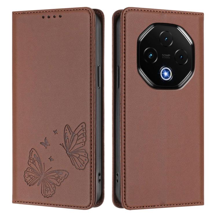 For UMIDIGI G100 Pro Strong Magnetic Dual Butterfly RFID Vegan Leather Phone Case