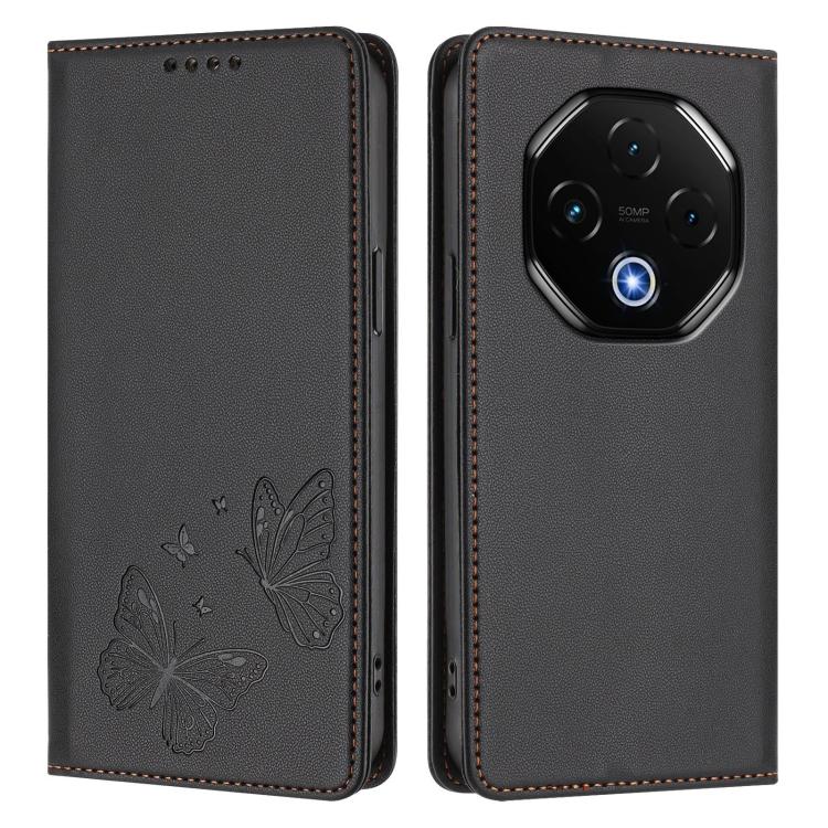 For UMIDIGI G100 Pro Strong Magnetic Dual Butterfly RFID Vegan Leather Phone Case