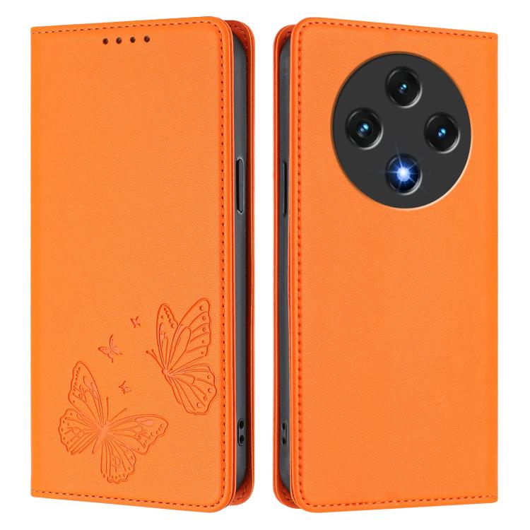 For UMIDIGI G100 Strong Magnetic Dual Butterfly RFID Vegan Leather Phone Case