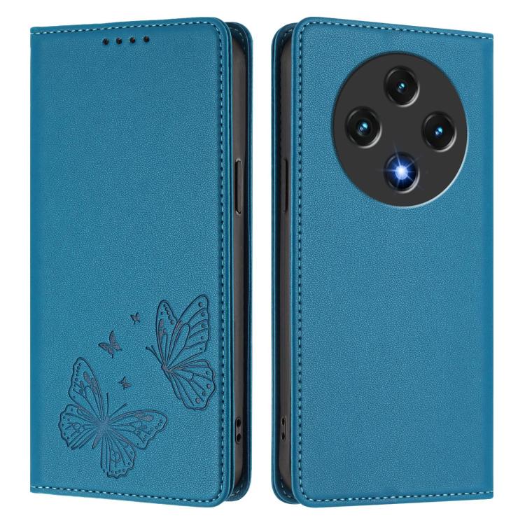 For UMIDIGI G100 Strong Magnetic Dual Butterfly RFID Vegan Leather Phone Case